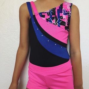Gymnastics leotard with shorts